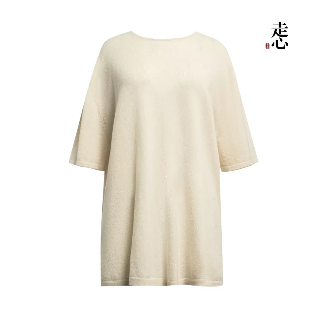 Luxury 240g Pure Cashmere Half Sleeve Top-26ZX2602-1