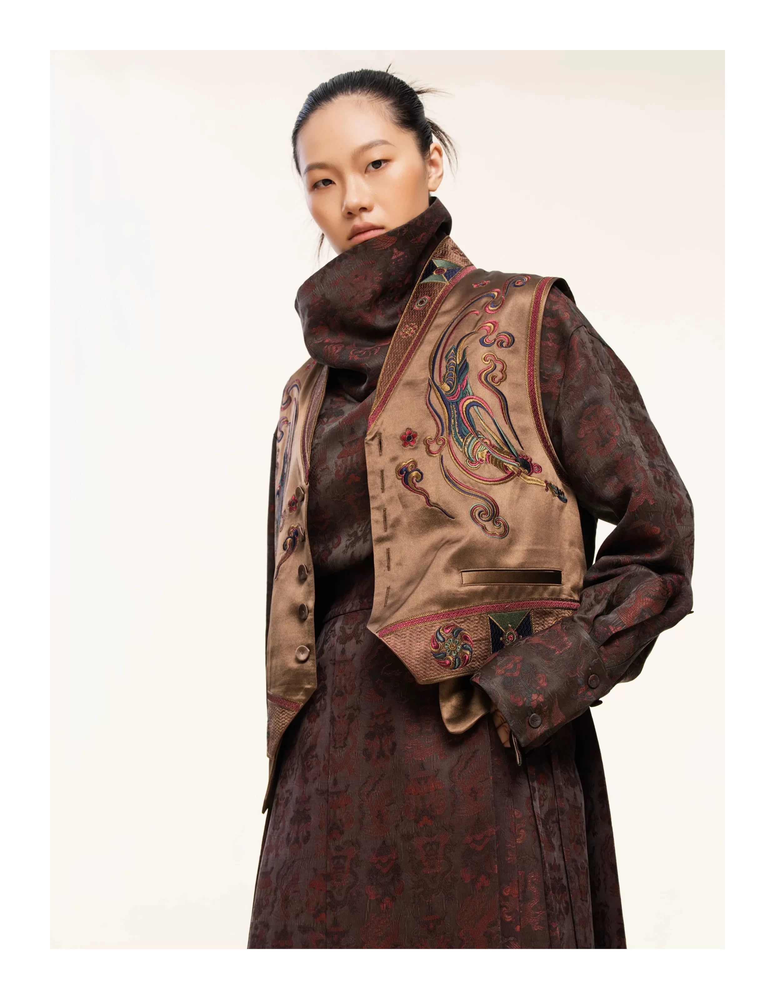 Luxury Dunhuang Silk Waistcoat Vest- 25ZMJ5953