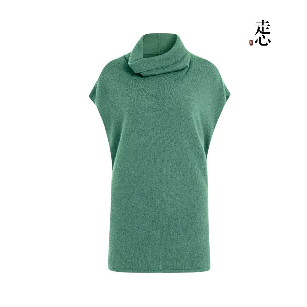 Luxury 225g Pure Cashmere Mock Neck Top-26ZX2621