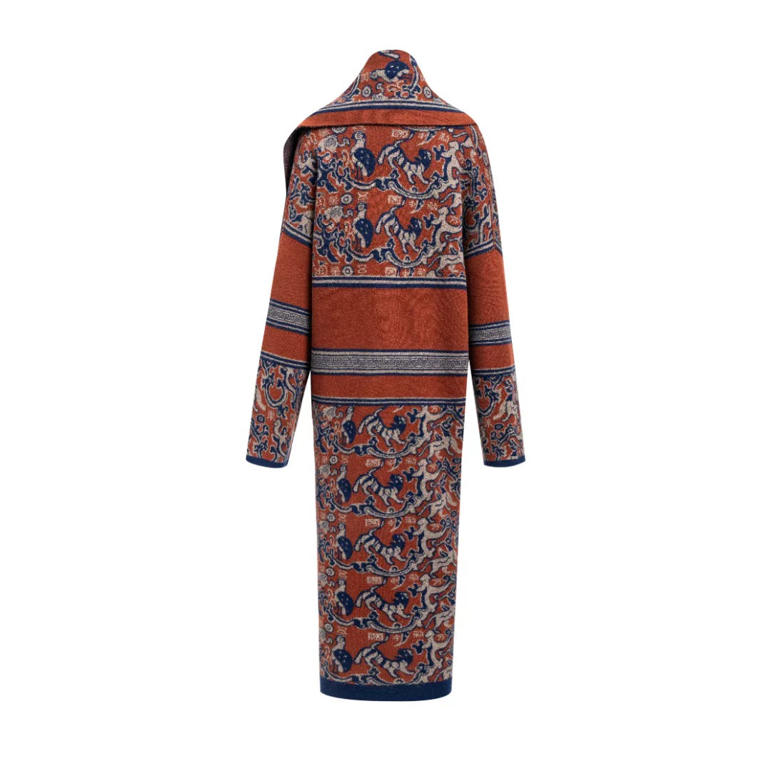 Luxury 1350g Pure Cashmere Wrap Duster Coat-25ZX2502