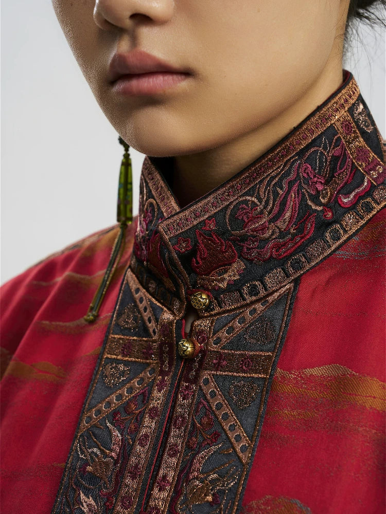 Luxury Dunhuang Brocade Silk Shirt-25ZX8192