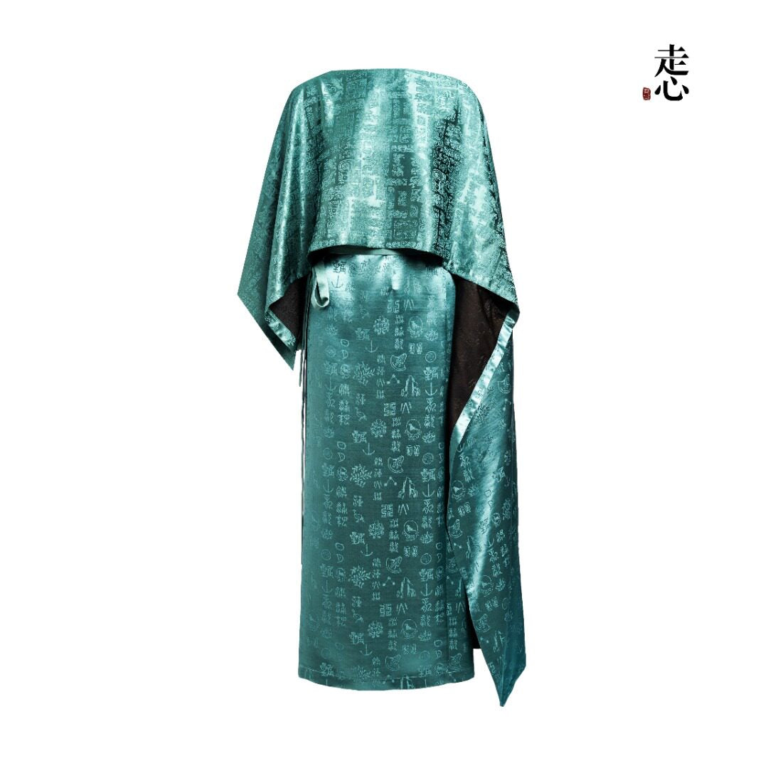 Luxury Twelve Emblems Silk Wrap Dress-26Z2Y215179
