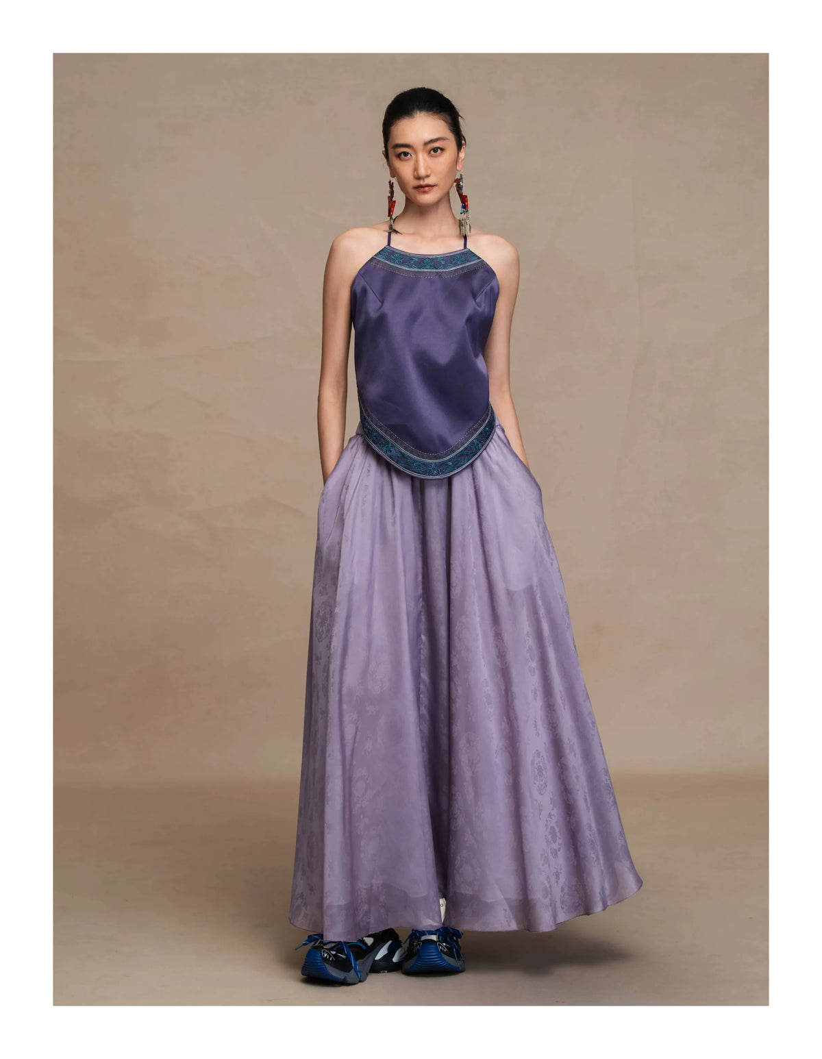 Luxury Silk Organza Jacquard Maxi Skirt- 26Z26214429