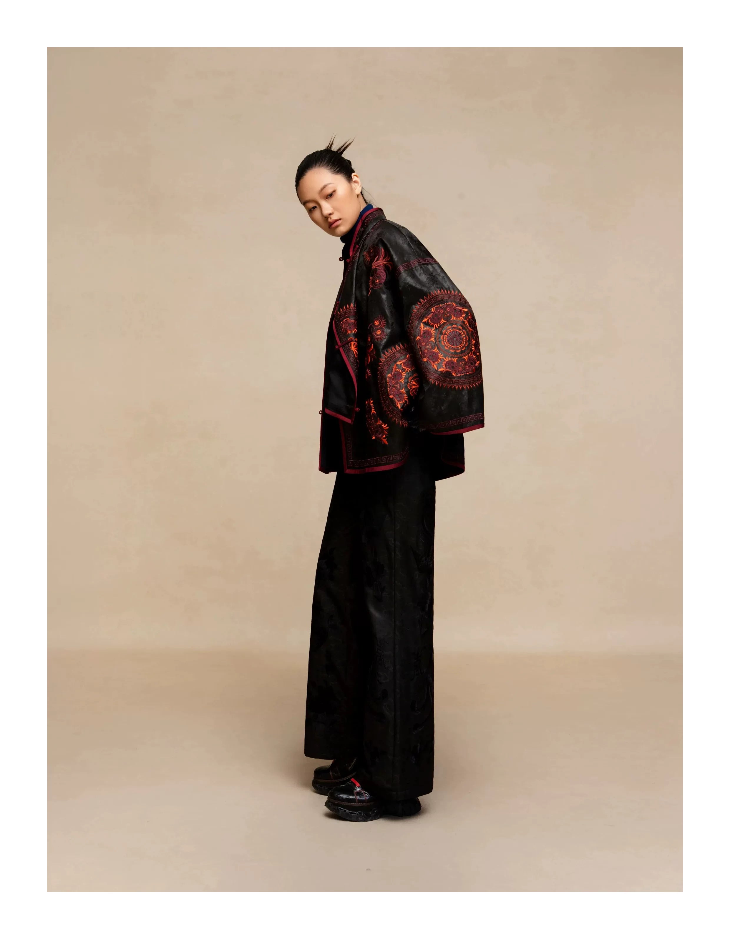 Luxury Silk Cape Jacket Butterfly Mother-25ZWT5992