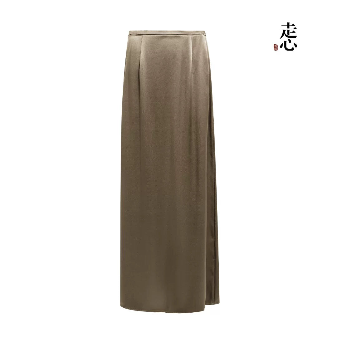 Luxury 60 Momme Heavy Silk Maxi Skirt- 26Z26214729