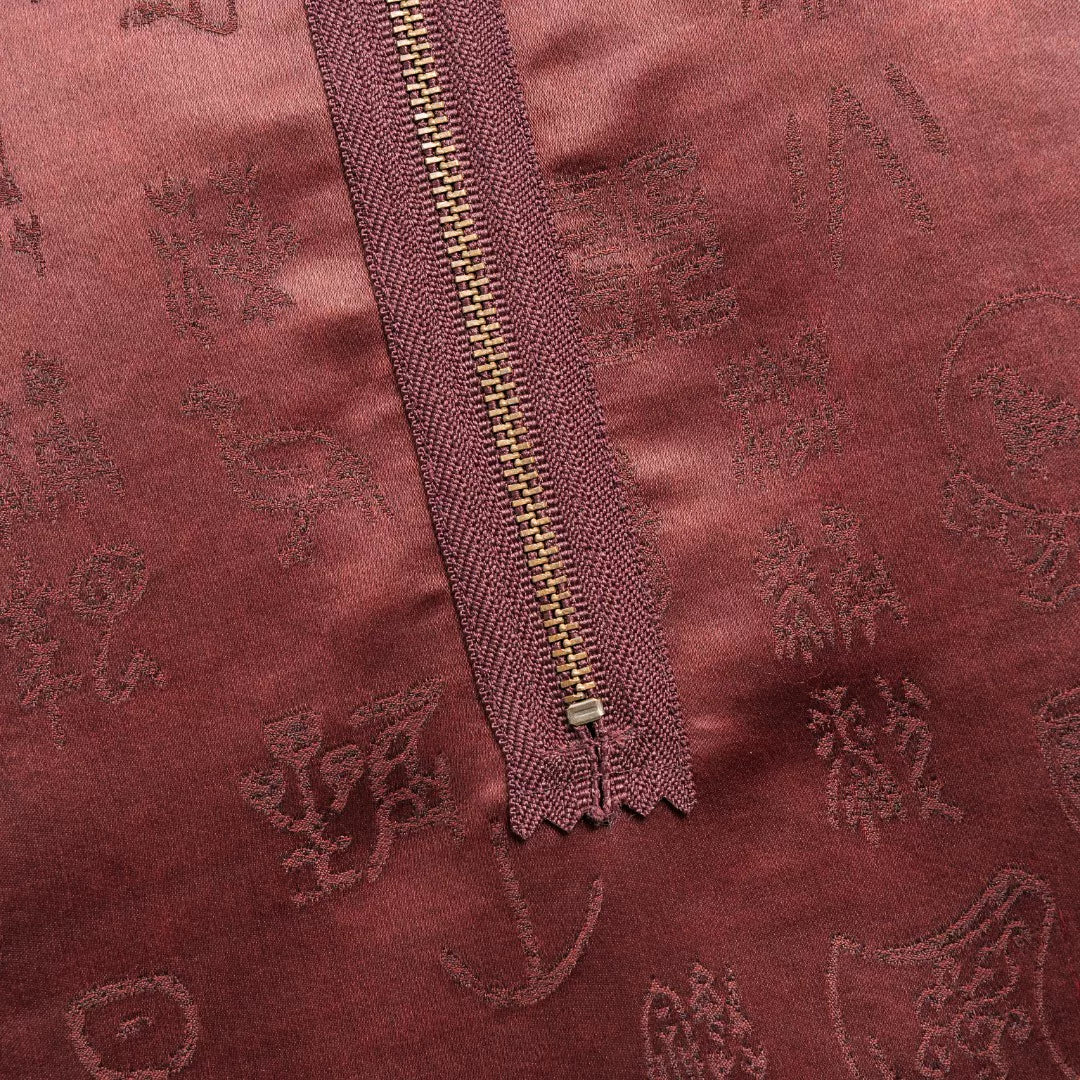 Luxury Twelve Ornaments Silk Tunic Top-25Z75216079