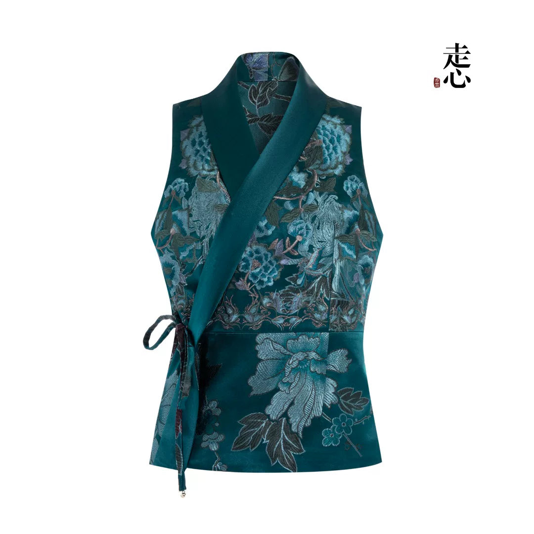 Luxury Black Luoyue Silk Wrap Vest-26Z147M