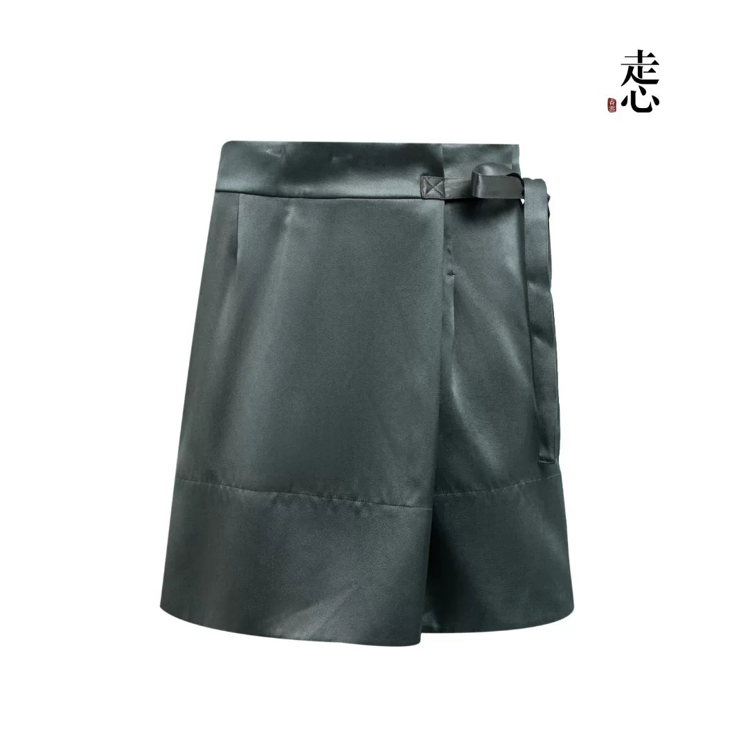 Luxury Heavy Silk Wrap Skort Shorts- 26Y19301Y