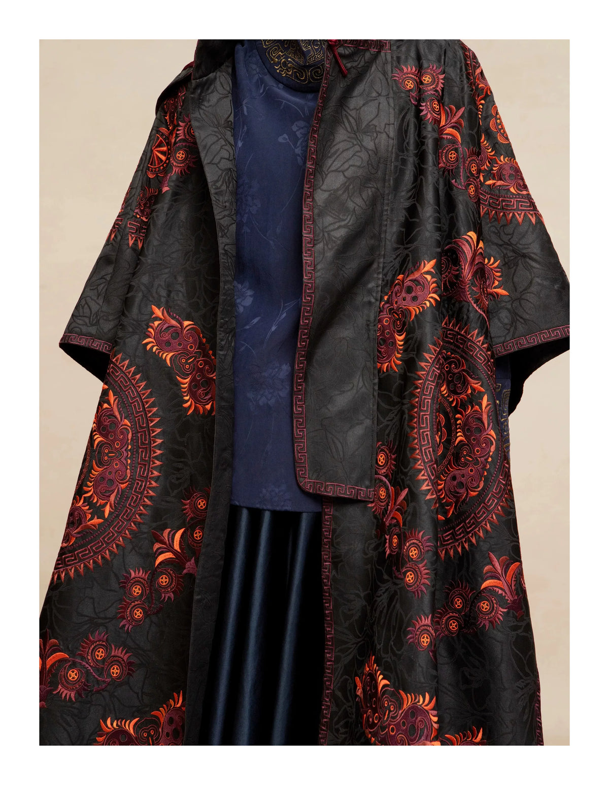 Luxury Silk Cape Coat Butterfly Mother-25ZWT6104