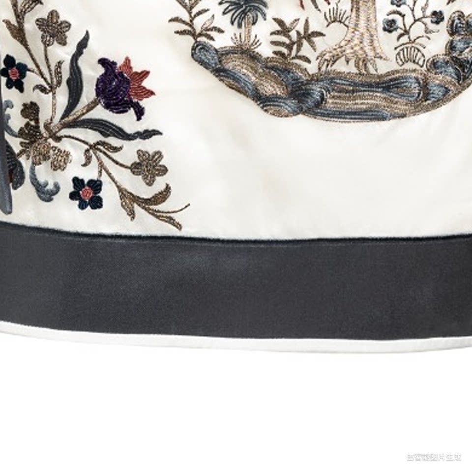 Luxury Ivory Silk Peony Wrap Mini Skirt- 26ZDQ6546