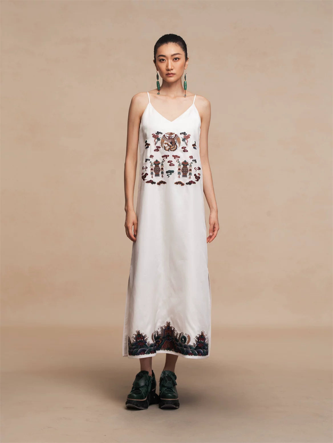 Luxury White Cloud Silk Organza Slip Dress-26ZLY6284