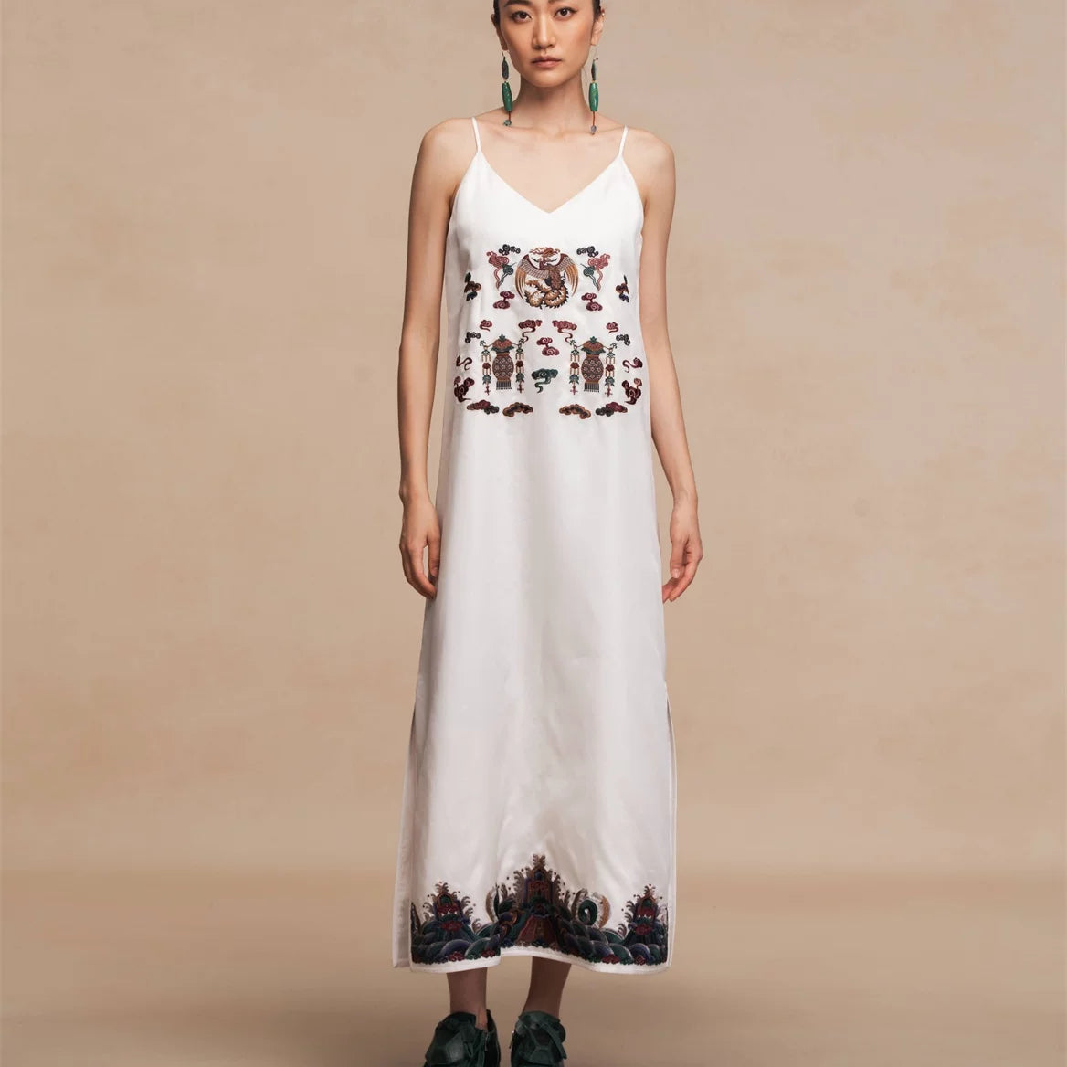 Luxury White Cloud Silk Organza Slip Dress-26ZLY6284