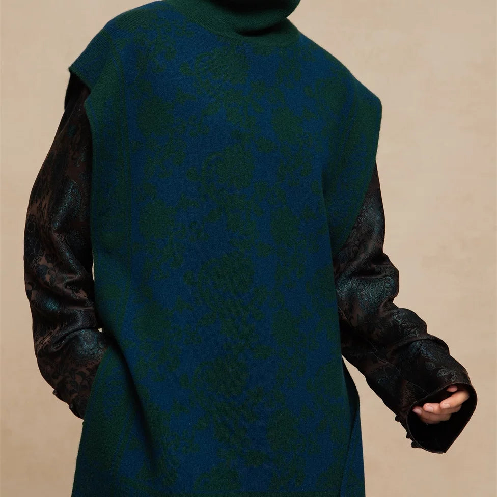 Luxury 485g Blue Lotus Cashmere Vest-25ZX2530