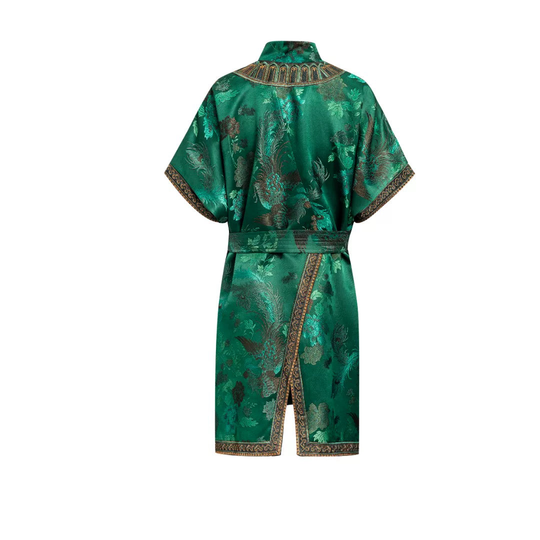 Luxury Emerald Song Brocade Wrap Vest-26Y01121