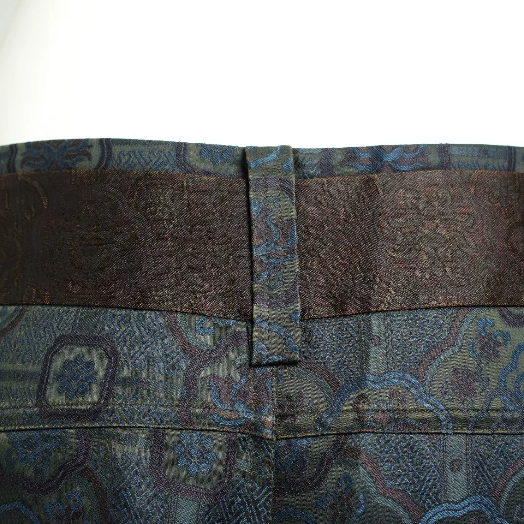 Luxury Indigo Badayun Silk Wide-Leg Pants-26ZY61460010