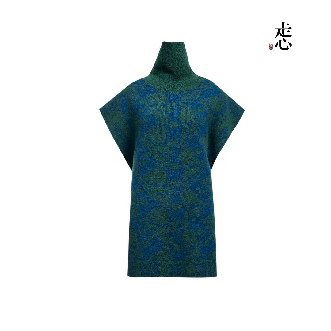 Luxury 485g Blue Lotus Cashmere Vest-25ZX2530