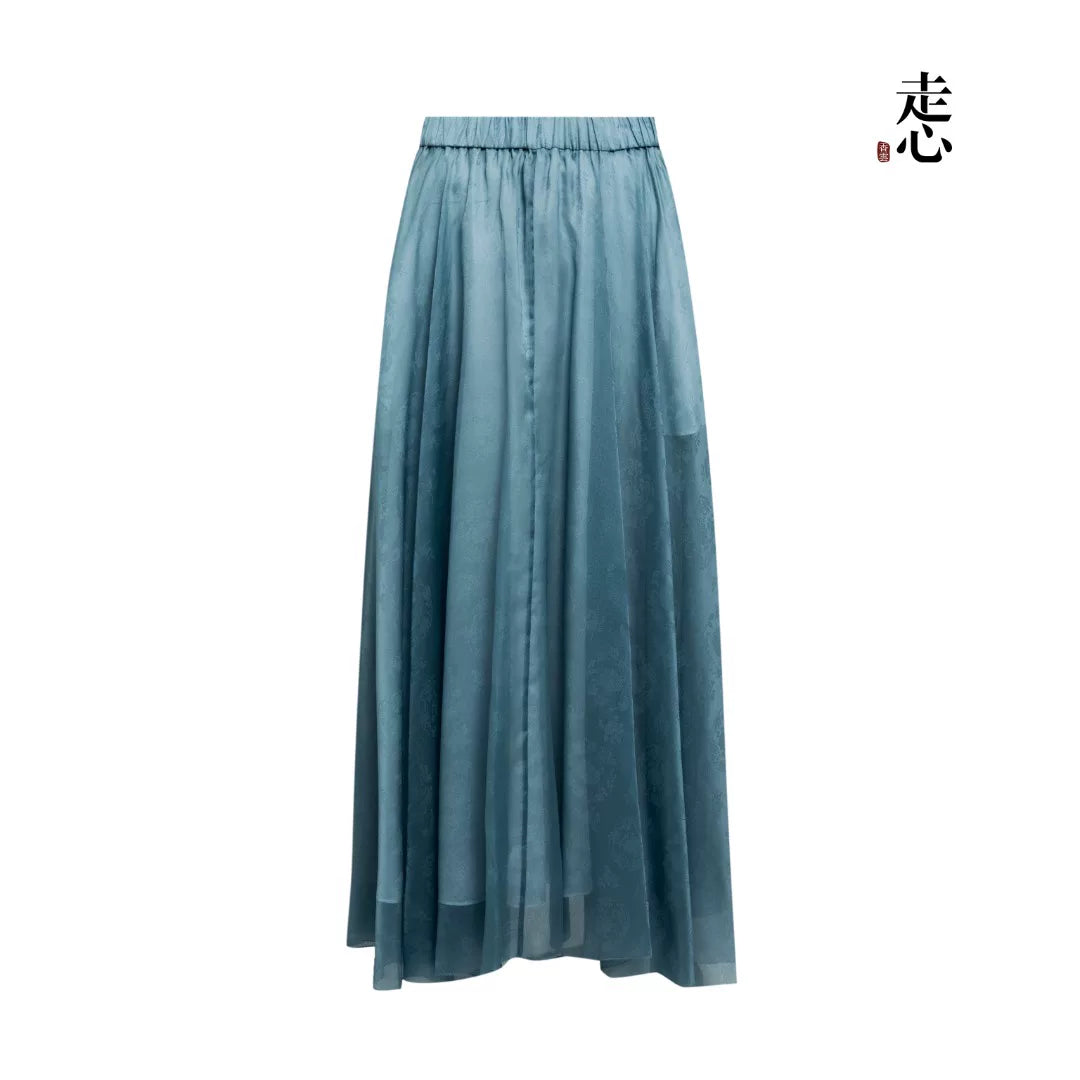Luxury Silk Organza Jacquard Maxi Skirt- 26Z26214429
