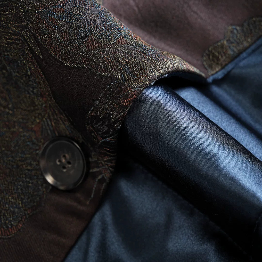 Luxury Brown Silk Trench Longline Vest-26Z2Y310249