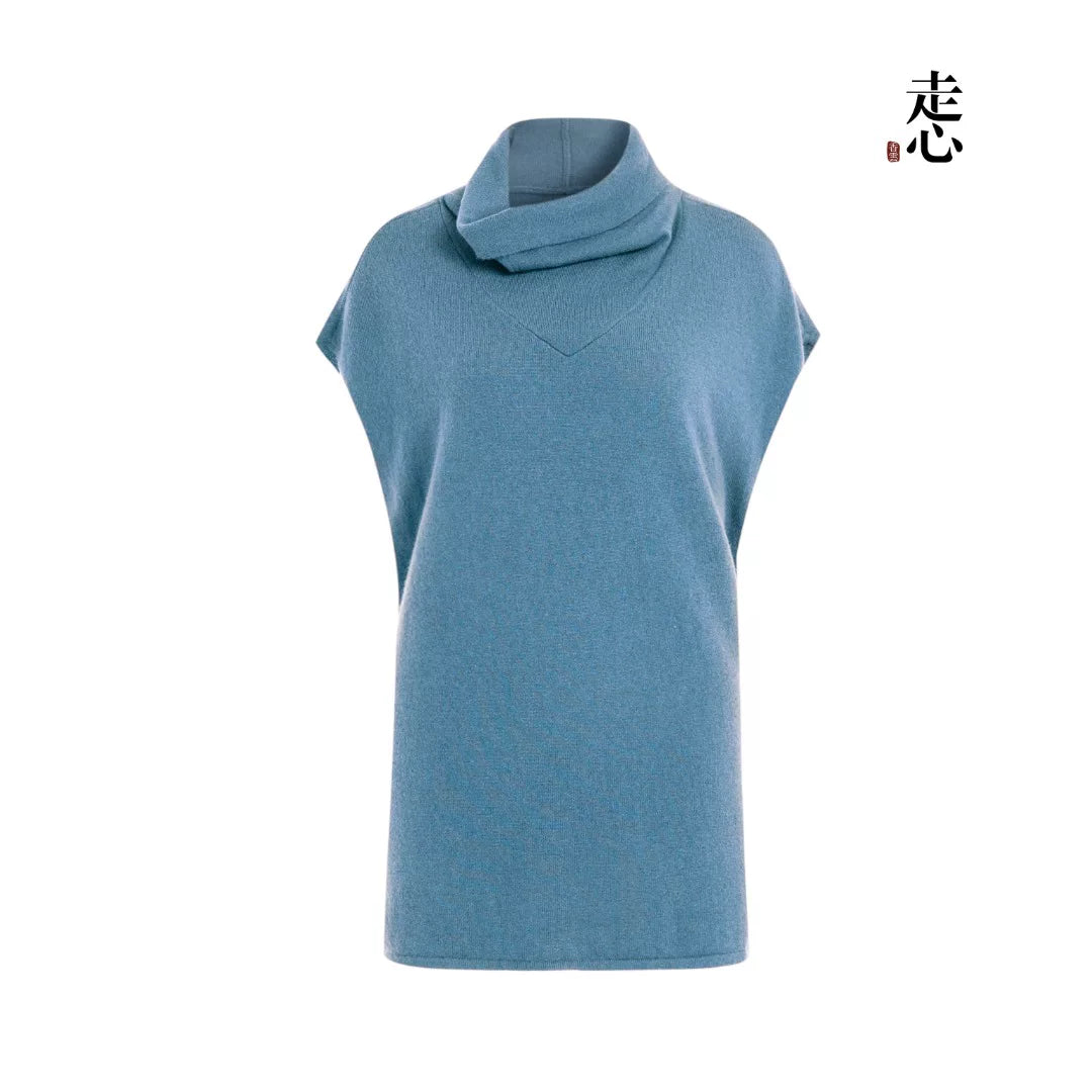 Luxury 225g Pure Cashmere Mock Neck Top-26ZX2621