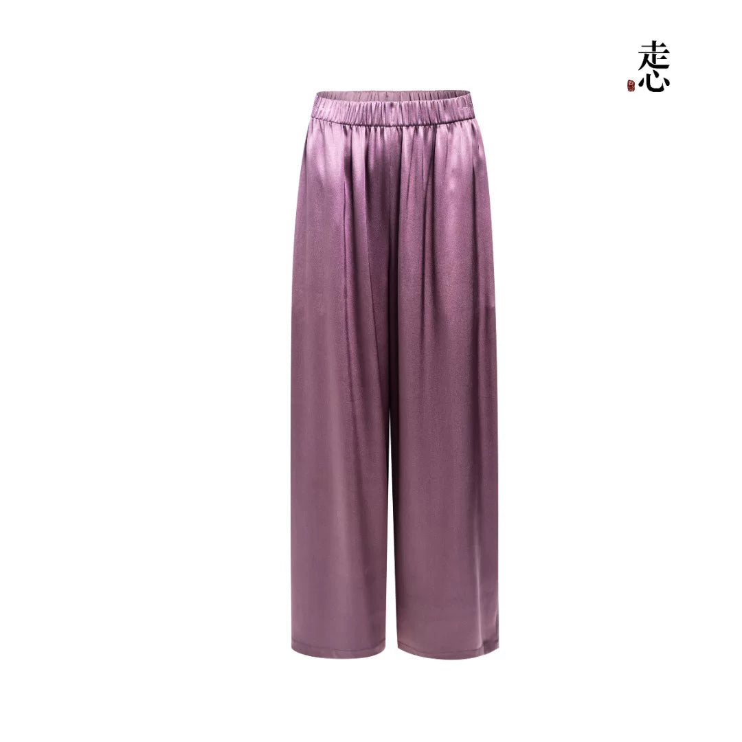 Luxury Heavy Silk Wide-Leg Palazzo Pants-26Z26311169