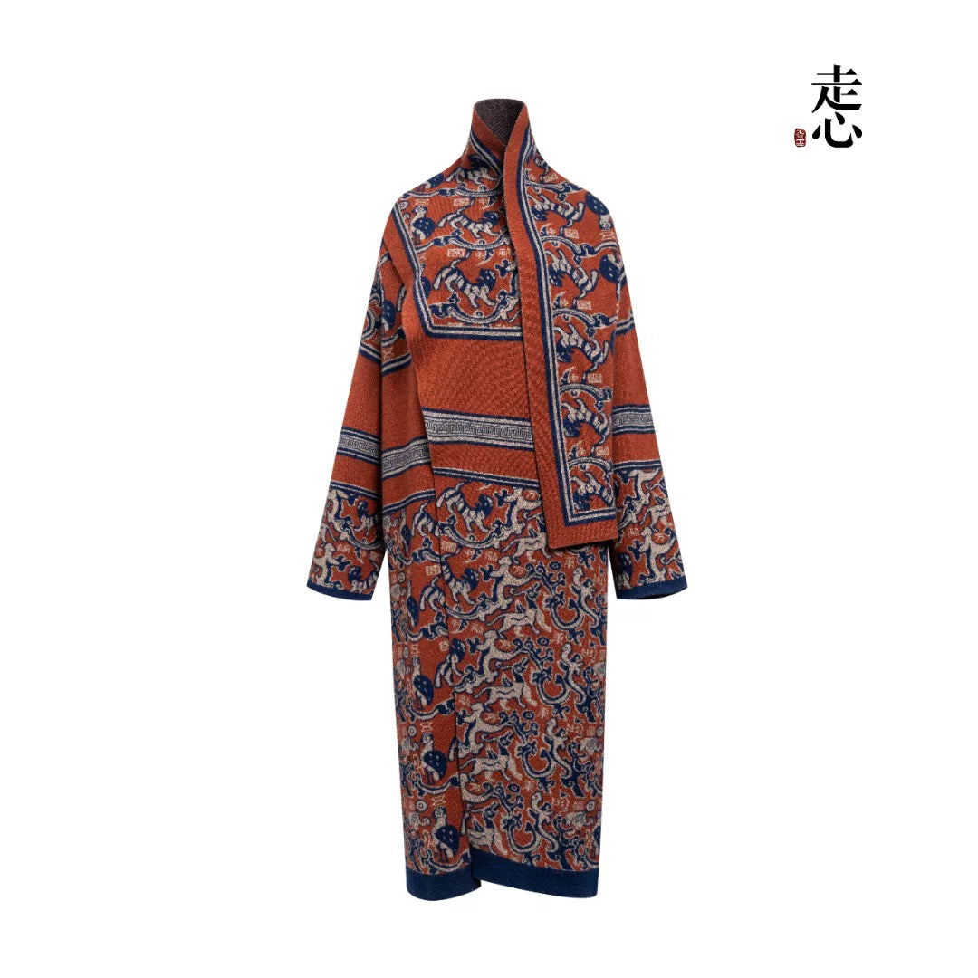 Luxury 1350g Pure Cashmere Wrap Duster Coat-25ZX2502