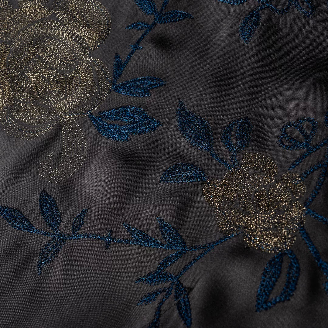 Luxury Grey Silk Spring Embroidered Tunic-26Z131M