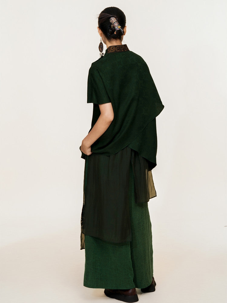 Luxury Phoenix Bronze Silk Wrap Pants-25ZW45F