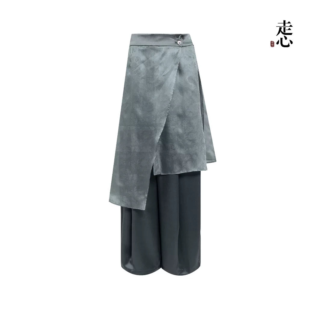 Luxury Layered Silk Organza Wide-Leg Pants- 26Y06501