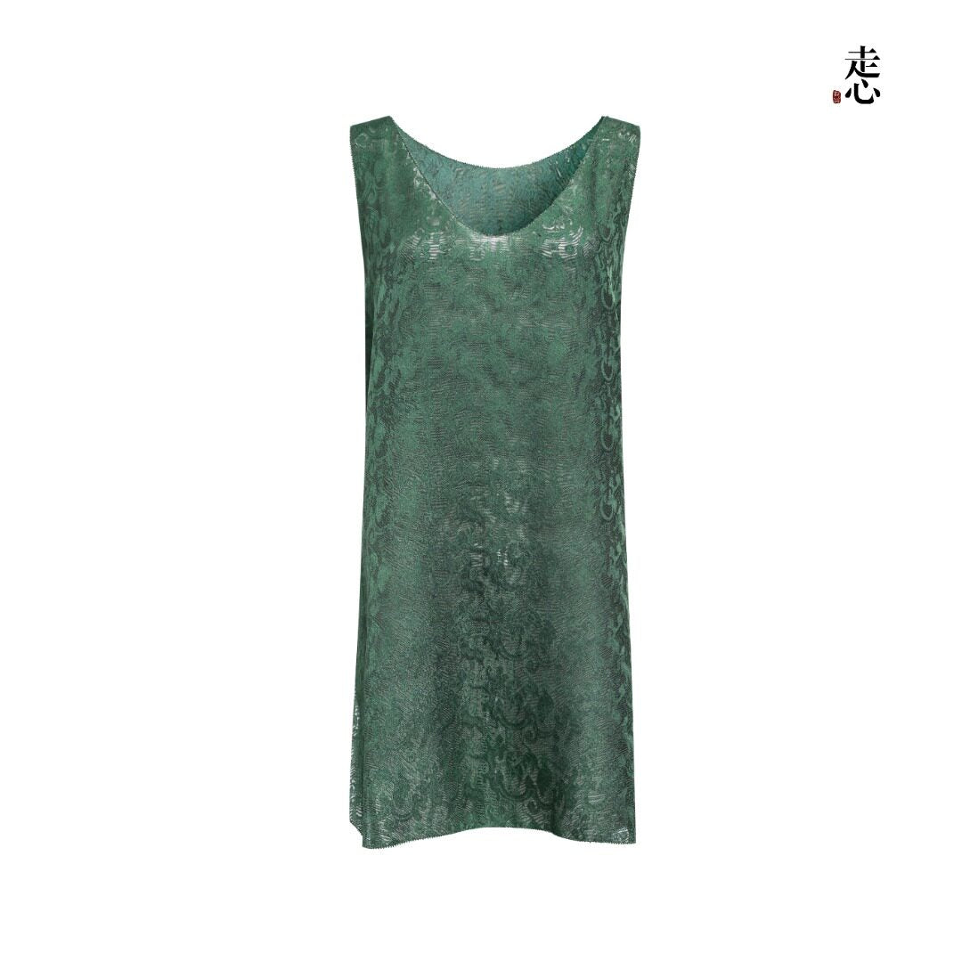Premium Gambiered Silk Longline Vest-26Z2Y216829
