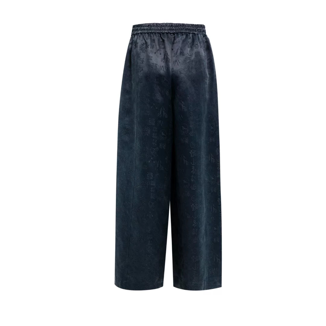 Luxury Black Silk Twelve Ornaments Pants-26Z2Y211359