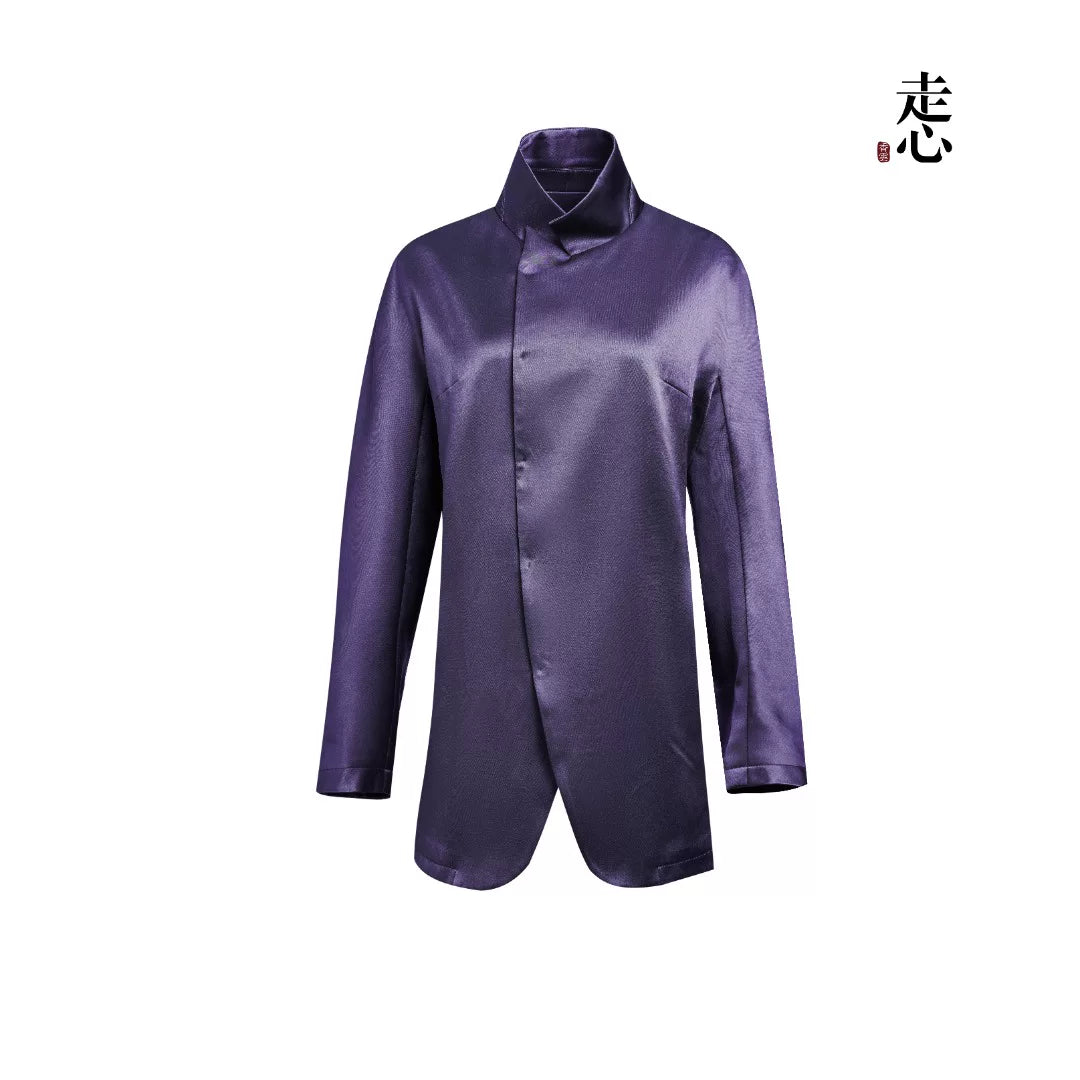 Luxury Heavy Silk Mandarin Blazer Coat- 26ZWT6618