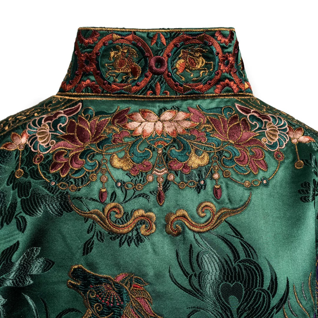 Luxury Purple Pegasus Silk Brocade Vest-26ZX8002