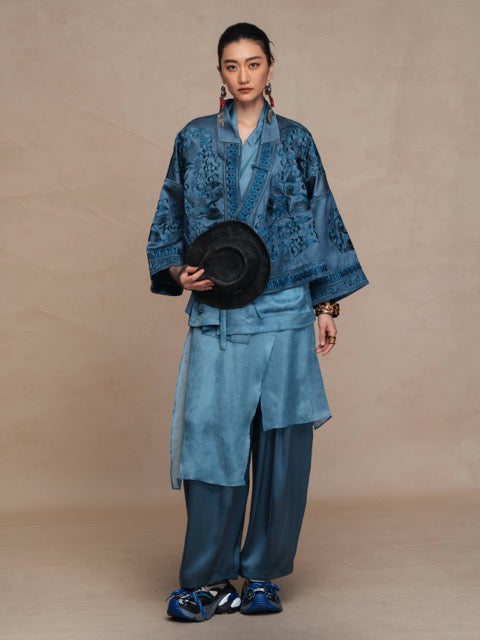 Luxury 60 Momme Silk Twin Phoenix Jacket-26ZWT6674