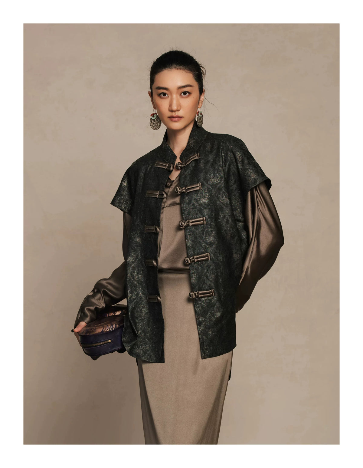 Luxury Four-End Gauze Silk Vest-25Z26116109