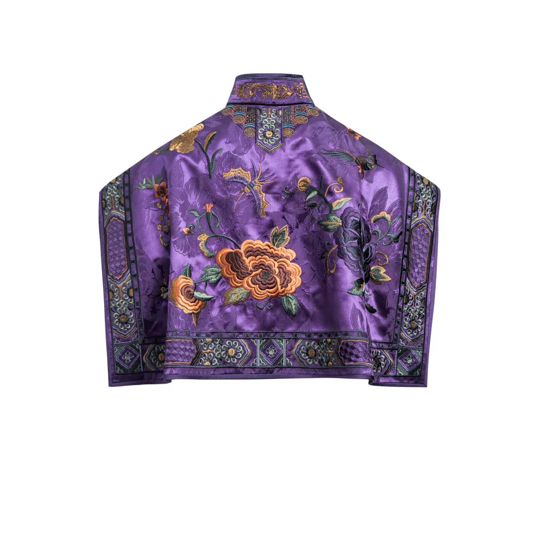 Luxury Imperial Violet Silk Cloud Collar-25ZMJ6095