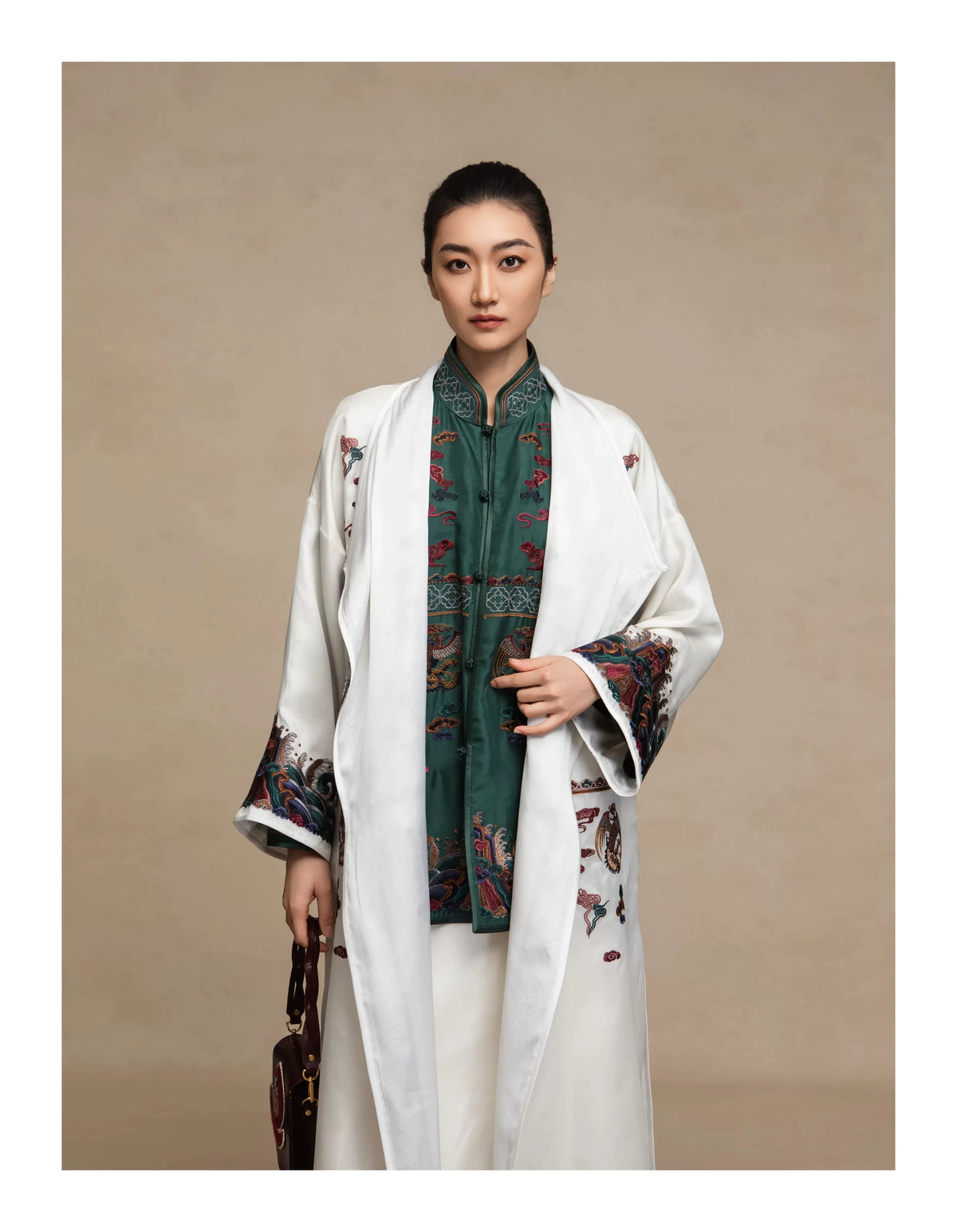 Luxury White Silk Organza Maxi Duster Coat-26ZWT6266