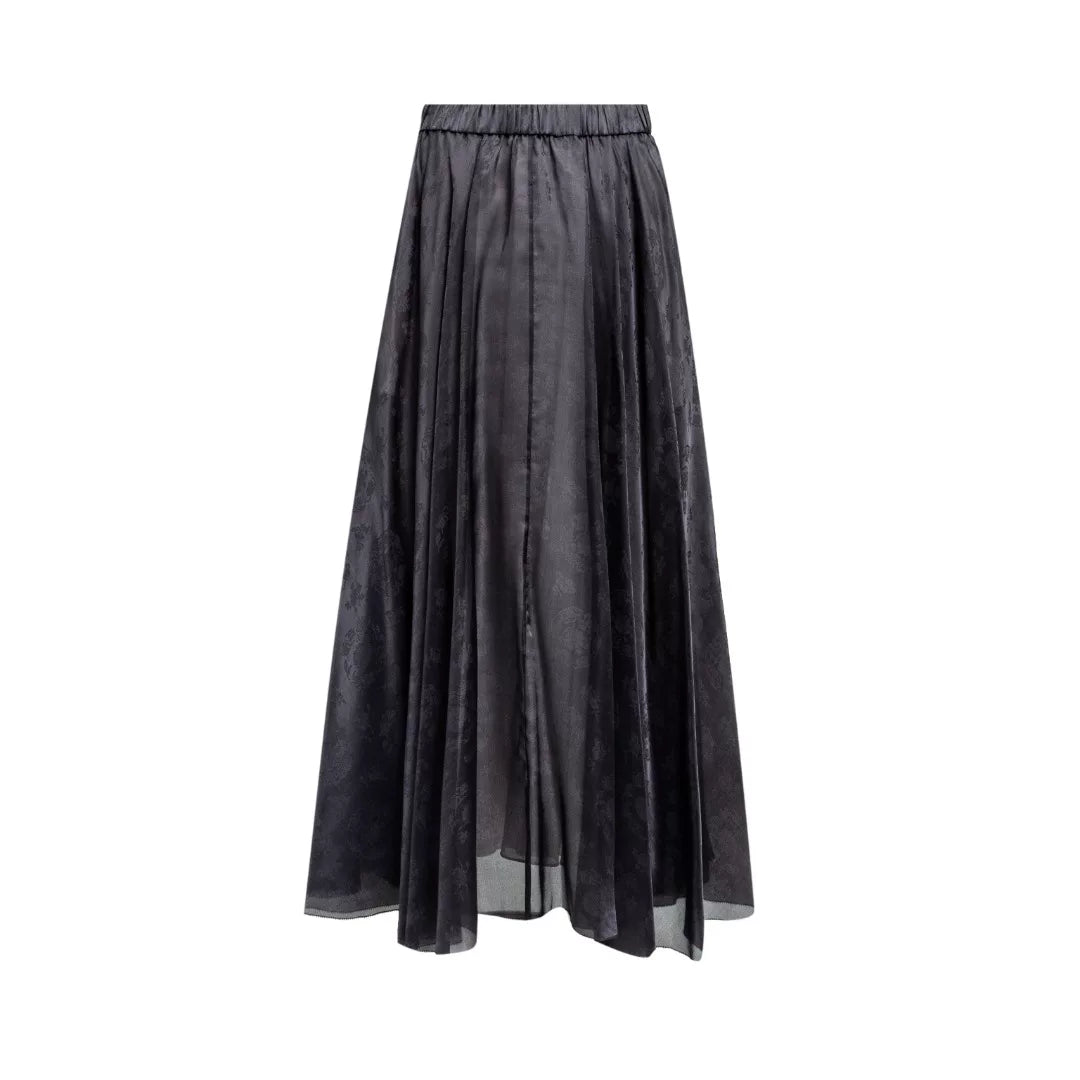 Luxury Silk Organza Jacquard Maxi Skirt- 26Z26214429