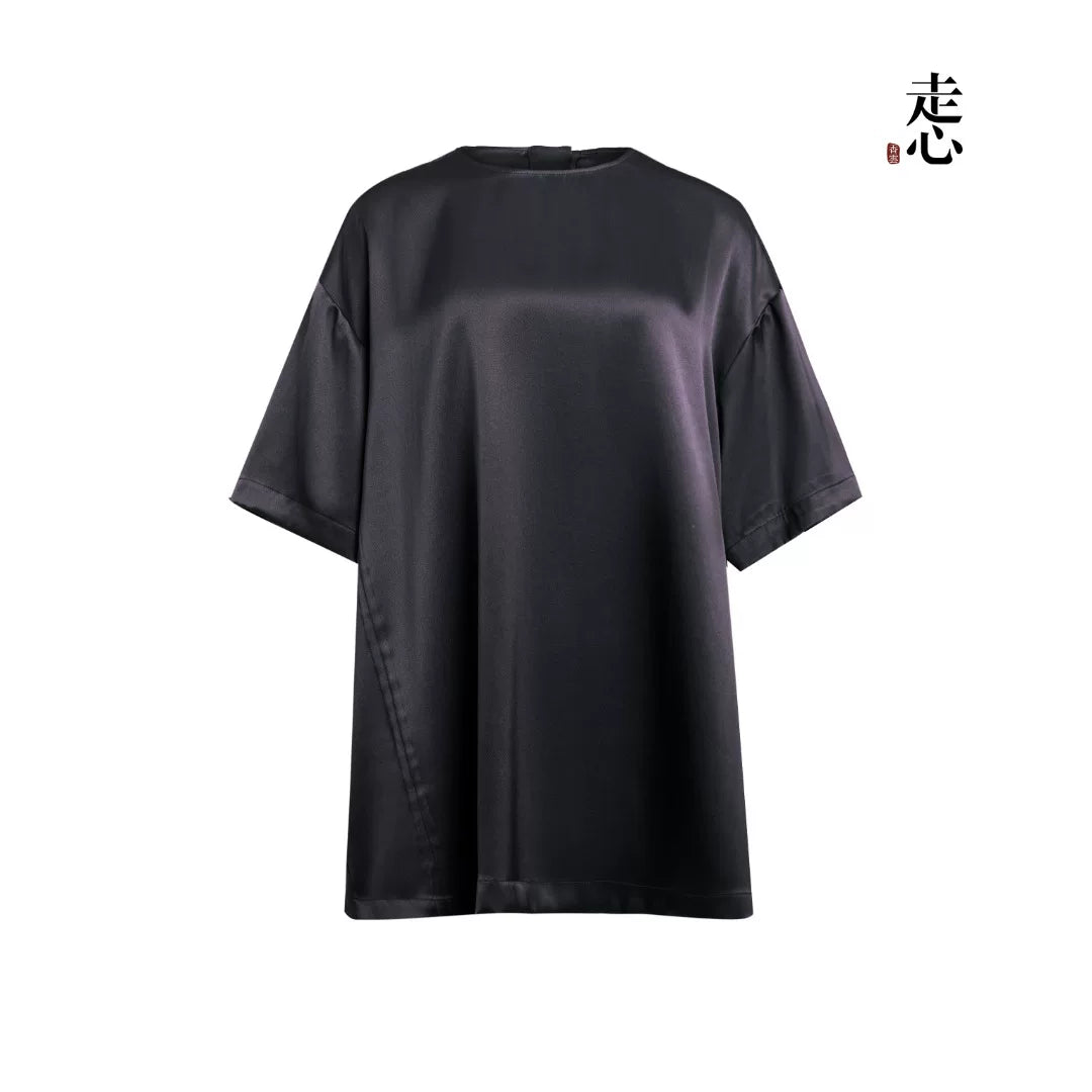 Luxury 60 Momme Heavy Silk Crewneck Top-26Z2H216749