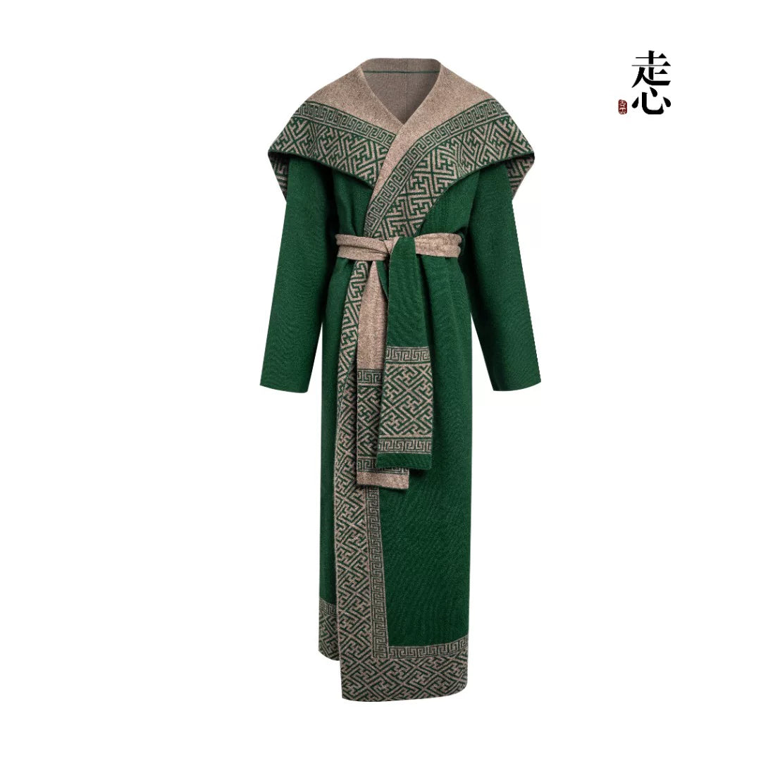 Luxury 1500g Cashmere Wanzi Trench Coat-25ZX2510-1