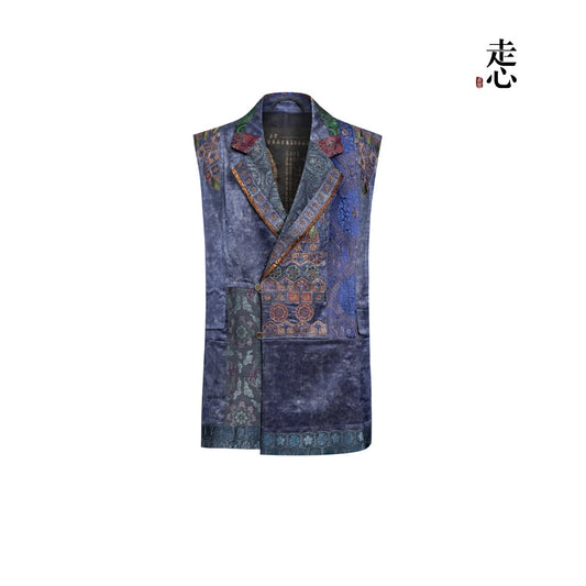 Porcelain Blue Silk Vest—25Z08701