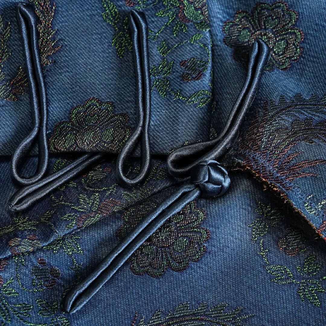 Luxury Blue Song Brocade Mandarin Shirt-26Z2Y318539