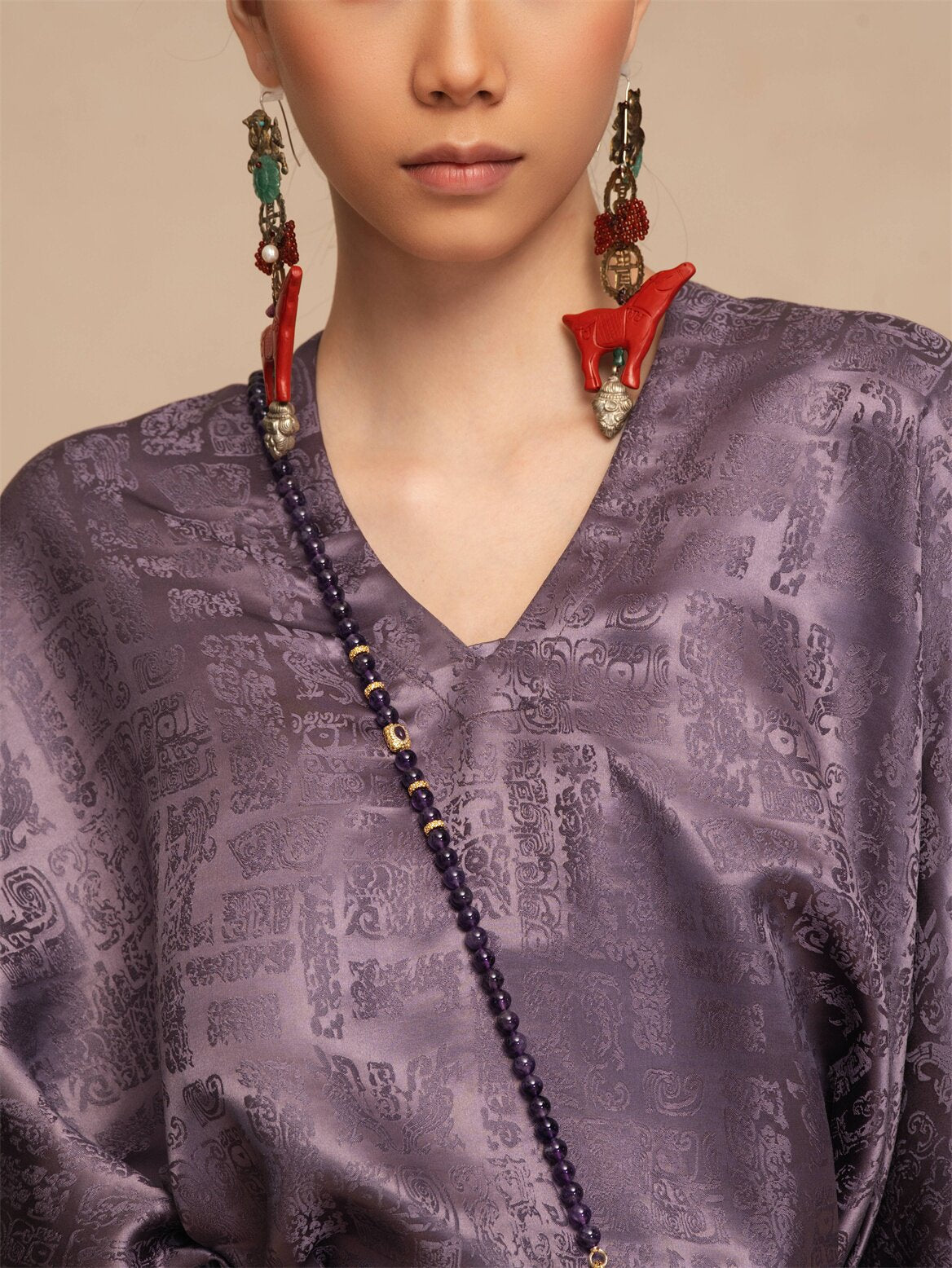 Luxury Twelve Emblems Silk Wrap Dress-26Z2Y215179
