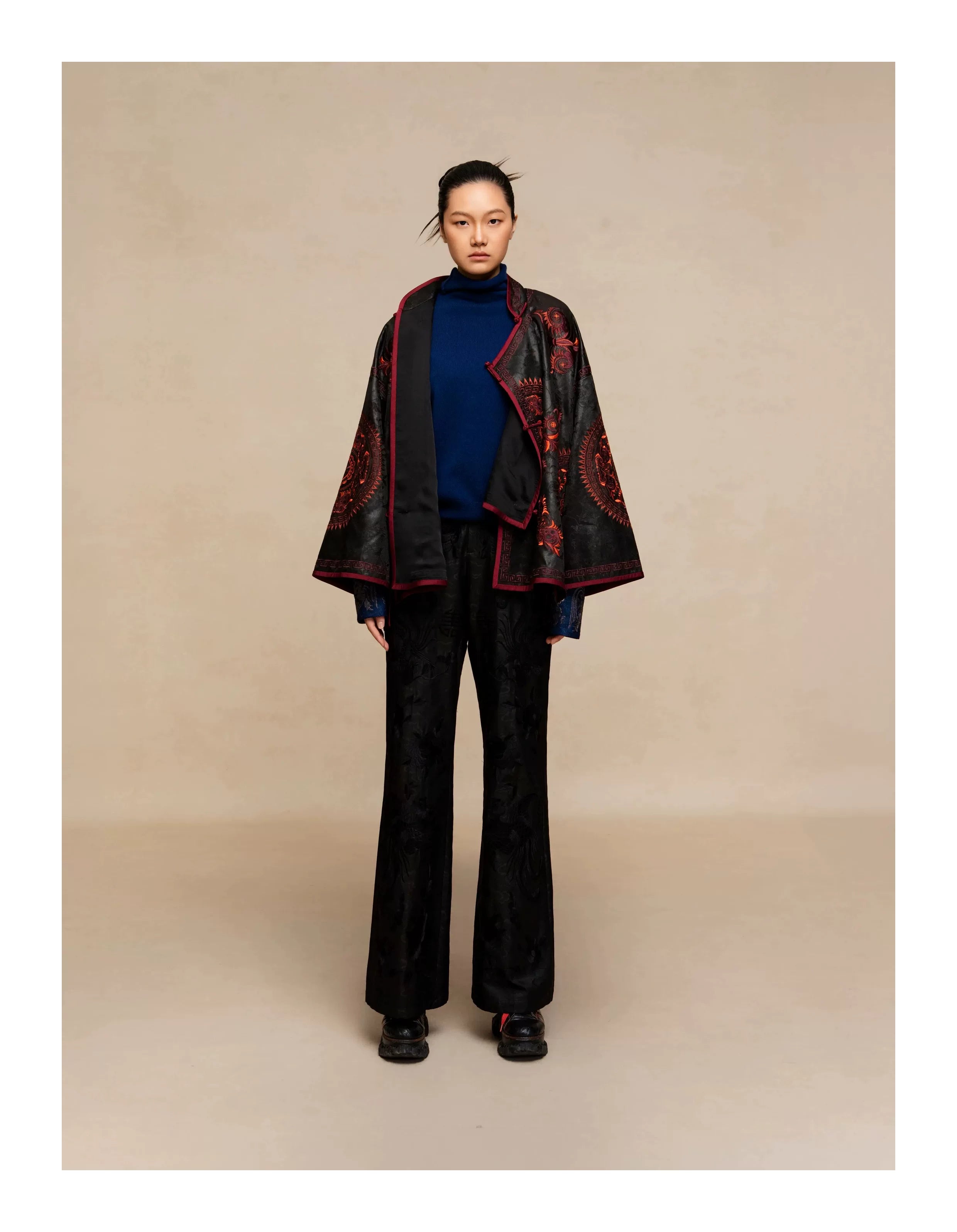 Luxury Silk Cape Jacket Butterfly Mother-25ZWT5992