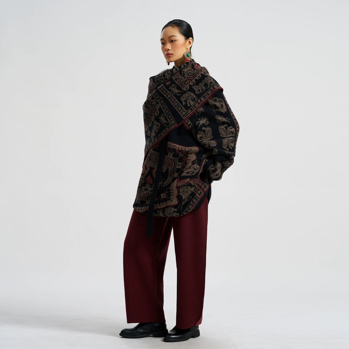 Luxury 935g Beasts Cashmere Cardigan Wrap-24ZX2405