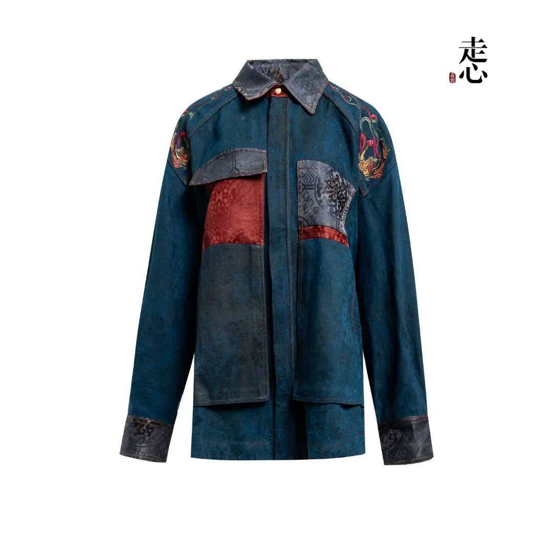 Luxury Song Brocade Denim Overshirt- 26M66038