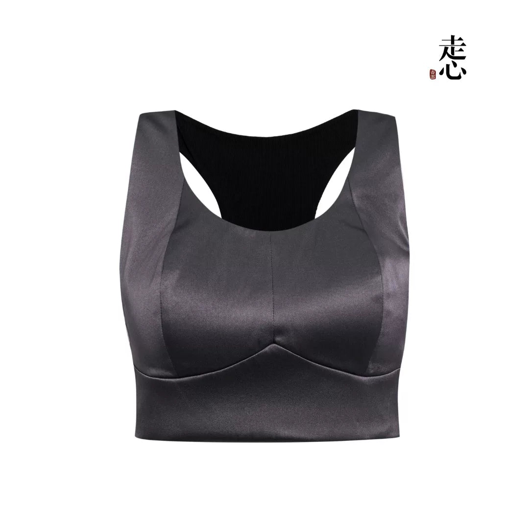 Luxury Heavy Silk Satin Racerback Bralette- 26Y20901