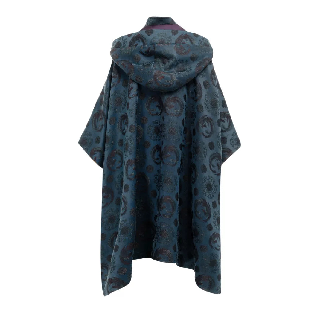Luxury Blue Song Brocade Hooded Cape-26Y25501