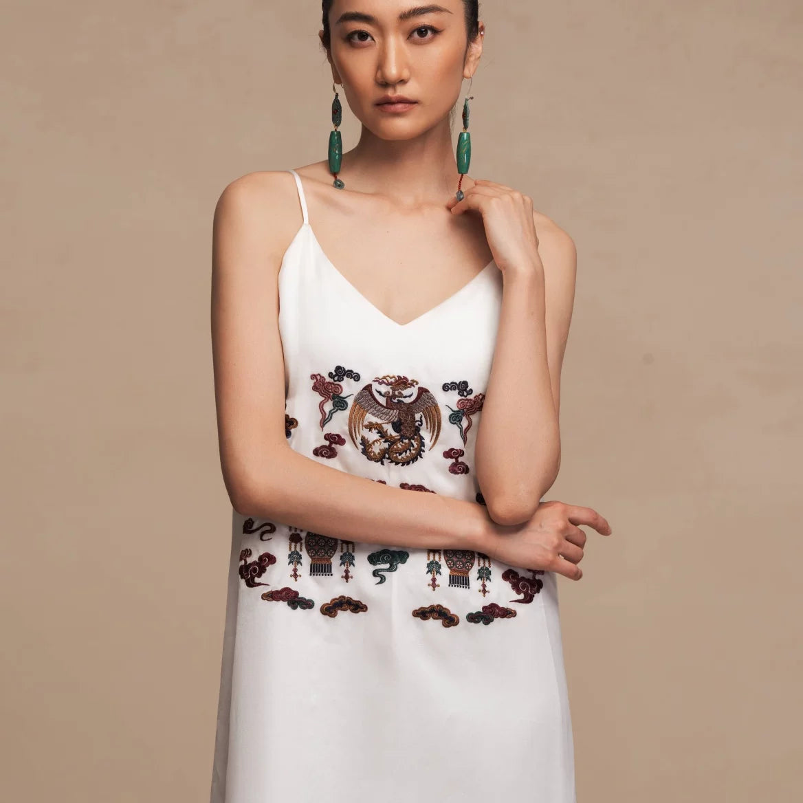 Luxury White Cloud Silk Organza Slip Dress-26ZLY6284