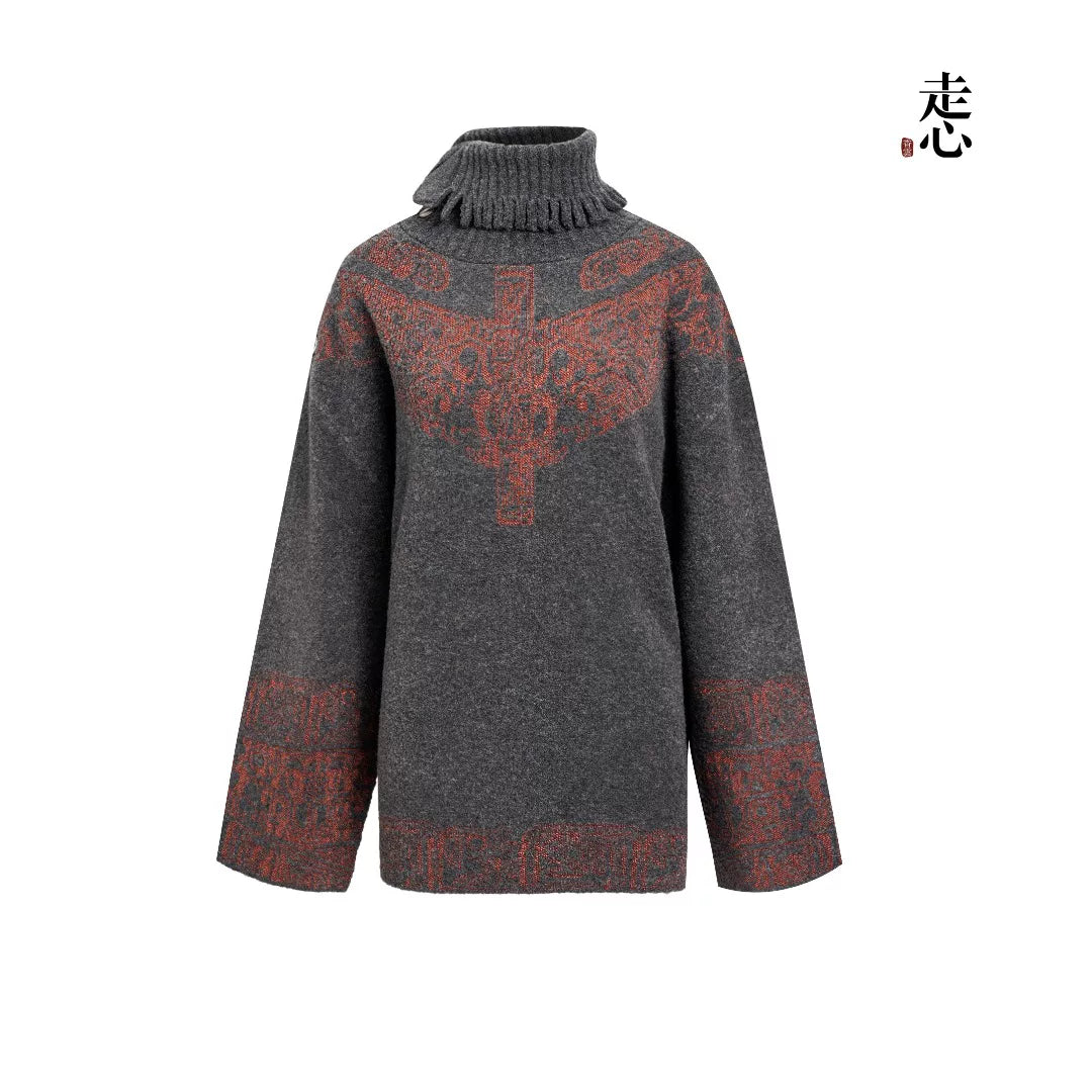 Luxury Grey Bronze Cashmere Sweater-25ZHZ25019