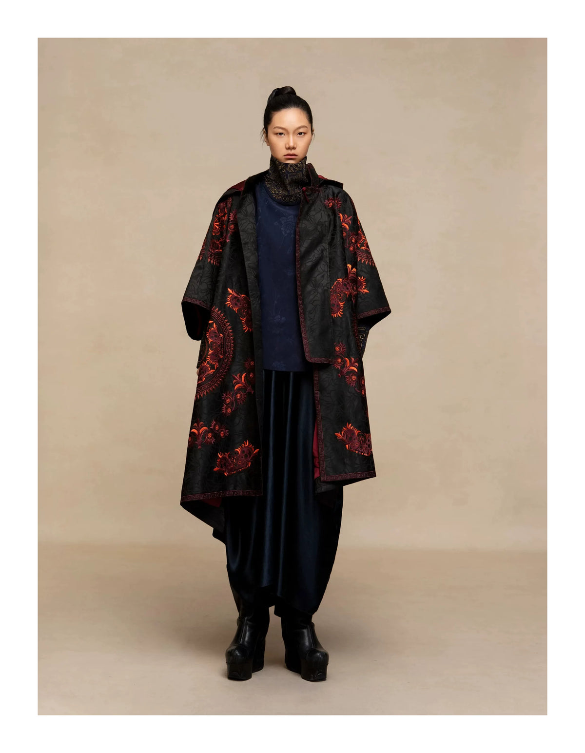Luxury Silk Cape Coat Butterfly Mother-25ZWT6104